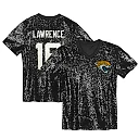 Zennovawear Trevor Lawrence Jacksonville Jaguars Girls Youth Sequin V-Neck Fashion Jersey - Black