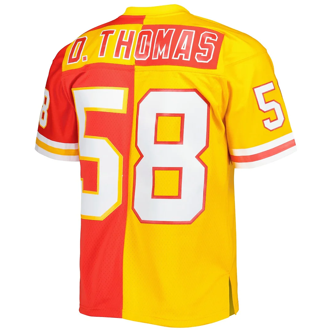 Zennovawear Derrick Thomas Kansas City Chiefs 1994 Split Legacy Replica Jersey - Red/Gold
