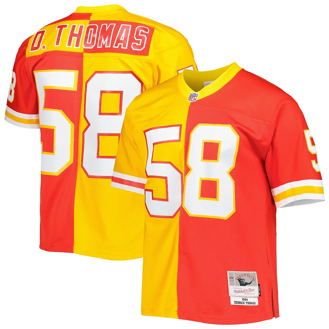 Zennovawear Derrick Thomas Kansas City Chiefs 1994 Split Legacy Replica Jersey - Red/Gold