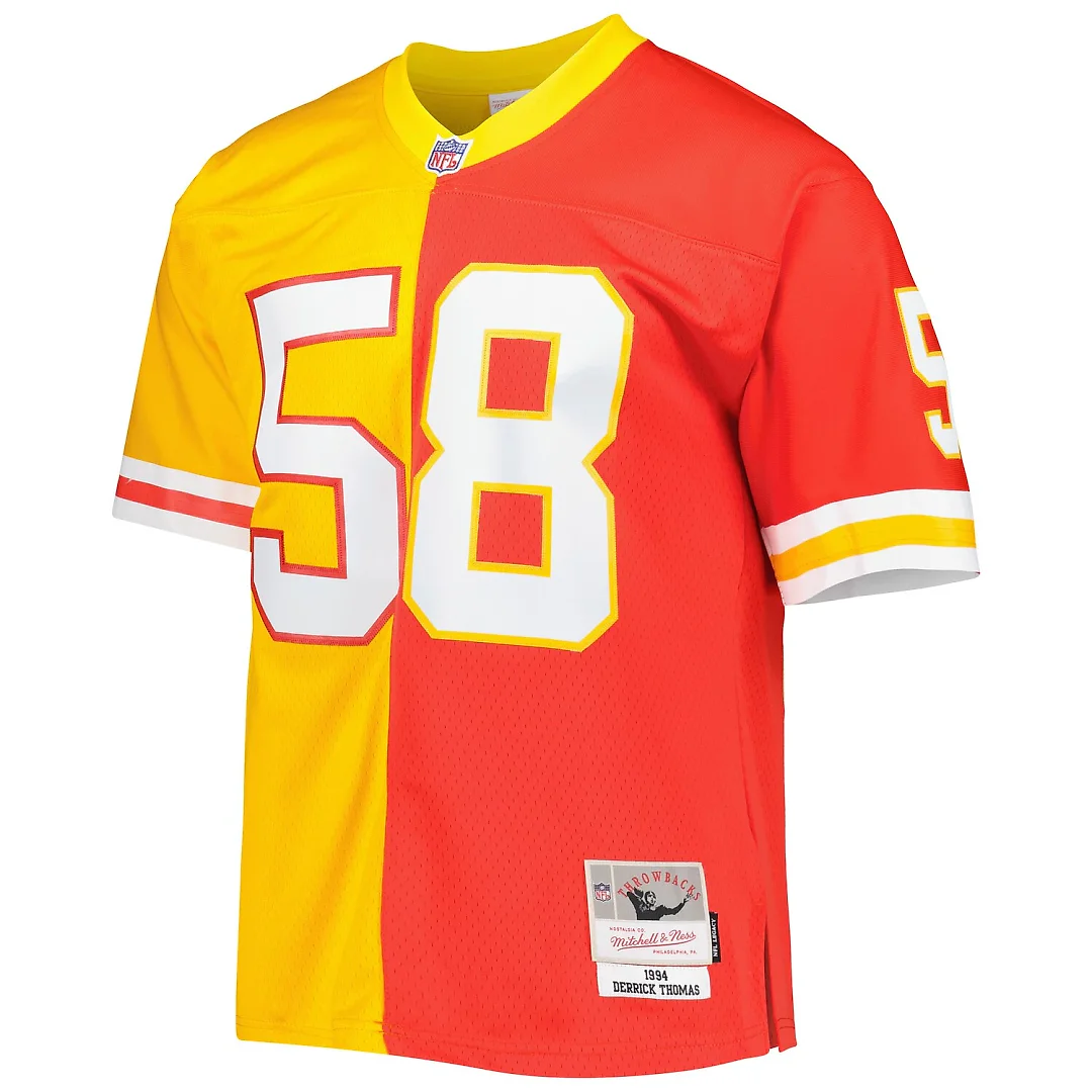 Zennovawear Derrick Thomas Kansas City Chiefs 1994 Split Legacy Replica Jersey - Red/Gold