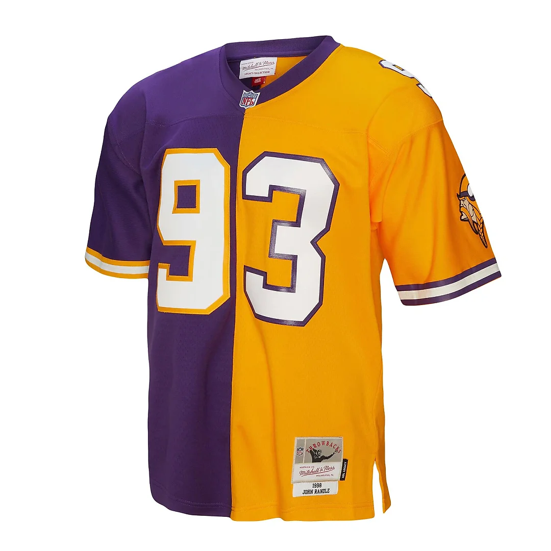 Zennovawear John Randle Minnesota Vikings 1998 Split Legacy Replica Jersey - Purple/Gold