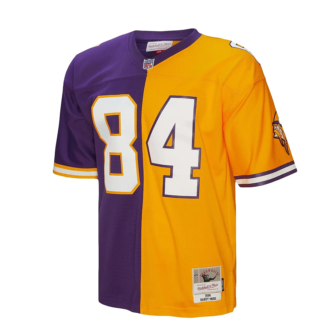 Zennovawear Randy Moss Minnesota Vikings 1998 Split Legacy Replica Jersey - Purple/Gold