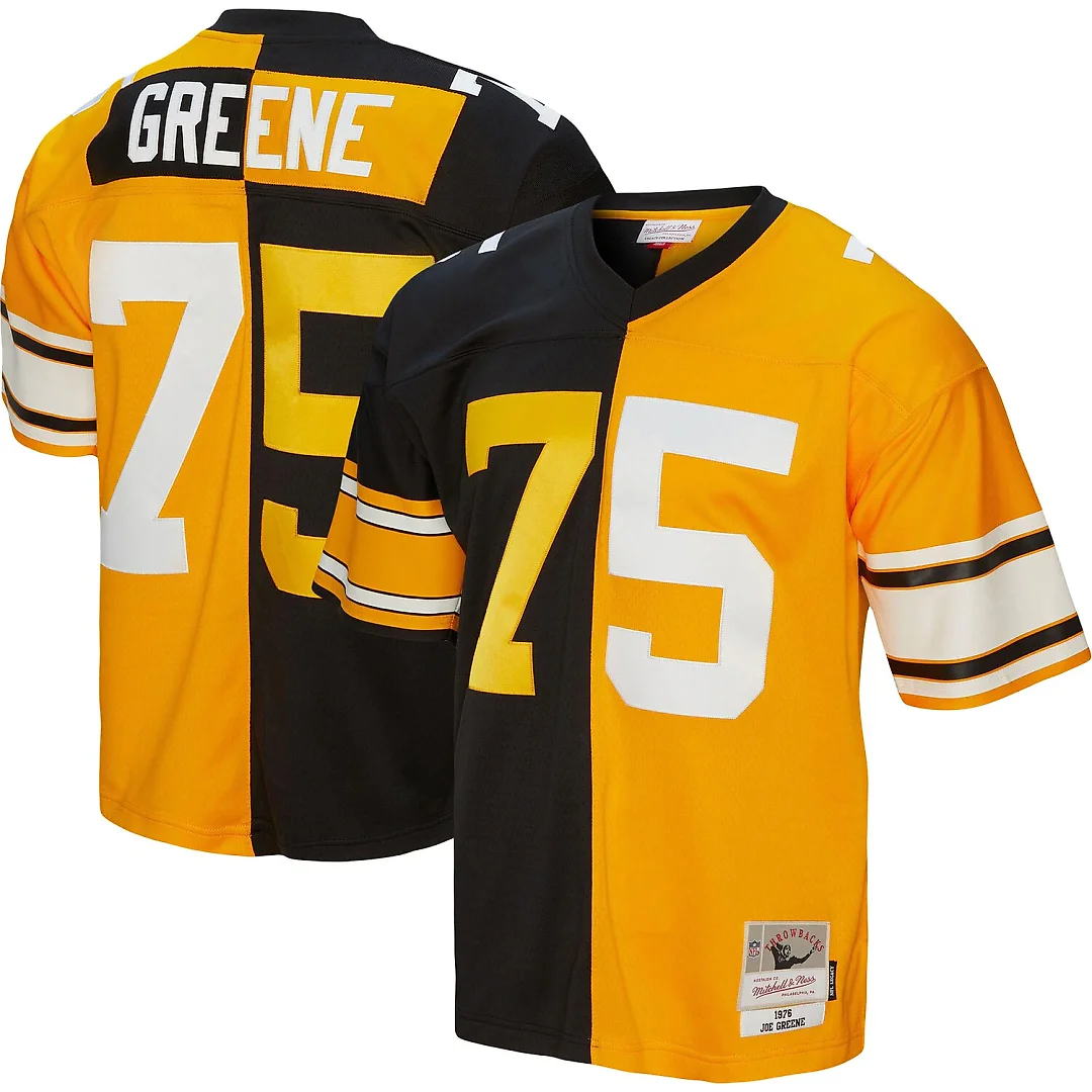Zennovawear Joe Greene Pittsburgh Steelers 1976 Split Legacy Replica Jersey - Black/Gold