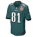 Zennovawear Grant Calcaterra 81 Philadelphia Eagles Super Bowl LIX Champions Patch Game Men Jersey - Midnight Green