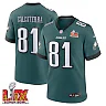 Zennovawear Grant Calcaterra 81 Philadelphia Eagles Super Bowl LIX Jersey - Men's - Midnight Green