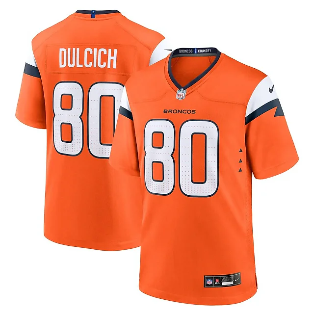 Zennovawear Greg Dulcich 80 Denver Broncos Team Game Men Jersey - Orange
