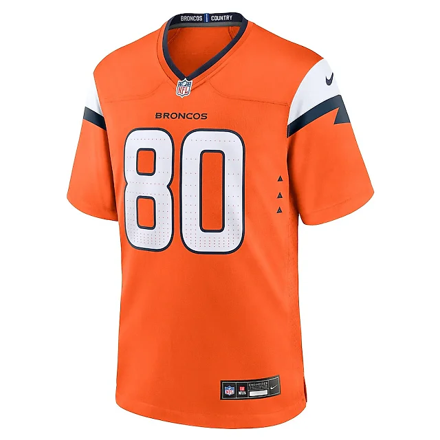 Zennovawear Greg Dulcich 80 Denver Broncos Team Game Men Jersey - Orange