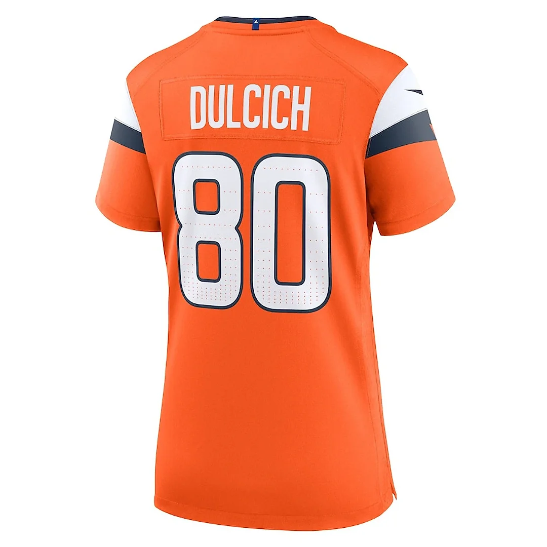 Zennovawear Greg Dulcich 80 Denver Broncos Women's Team Game Jersey - Orange