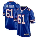 Zennovawear Gunner Britton 61 Buffalo Bills Game Men Jersey - Royal