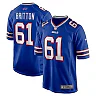 Zennovawear Gunner Britton 61 Buffalo Bills Game Men Jersey - Royal
