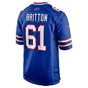Zennovawear Gunner Britton 61 Buffalo Bills Game Men Jersey - Royal