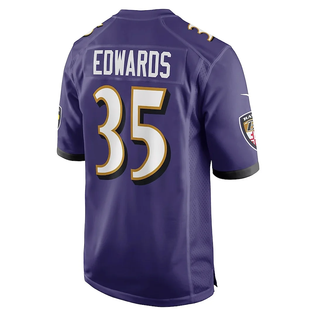 Zennovawear Gus Edwards 35 Baltimore Ravens Men Game Jersey - Purple