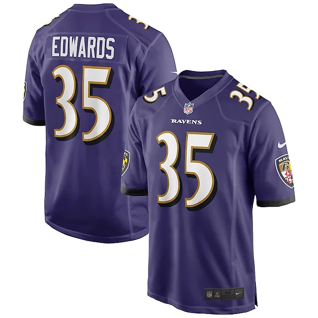 Zennovawear Gus Edwards 35 Baltimore Ravens Men Game Jersey - Purple