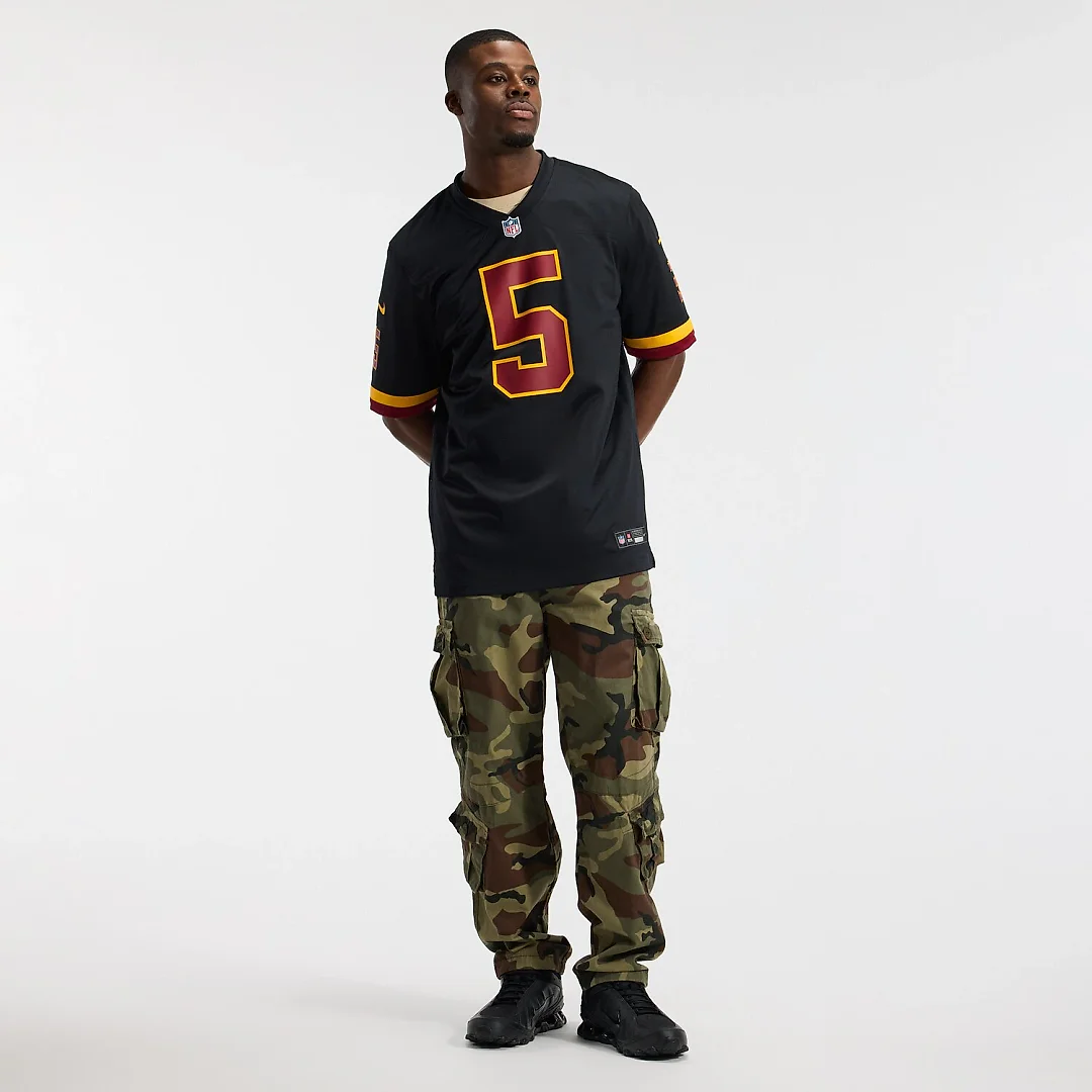 Zennovawear Hail Raiser Jayden Daniels Washington Commanders Alternate Game Jersey - Black