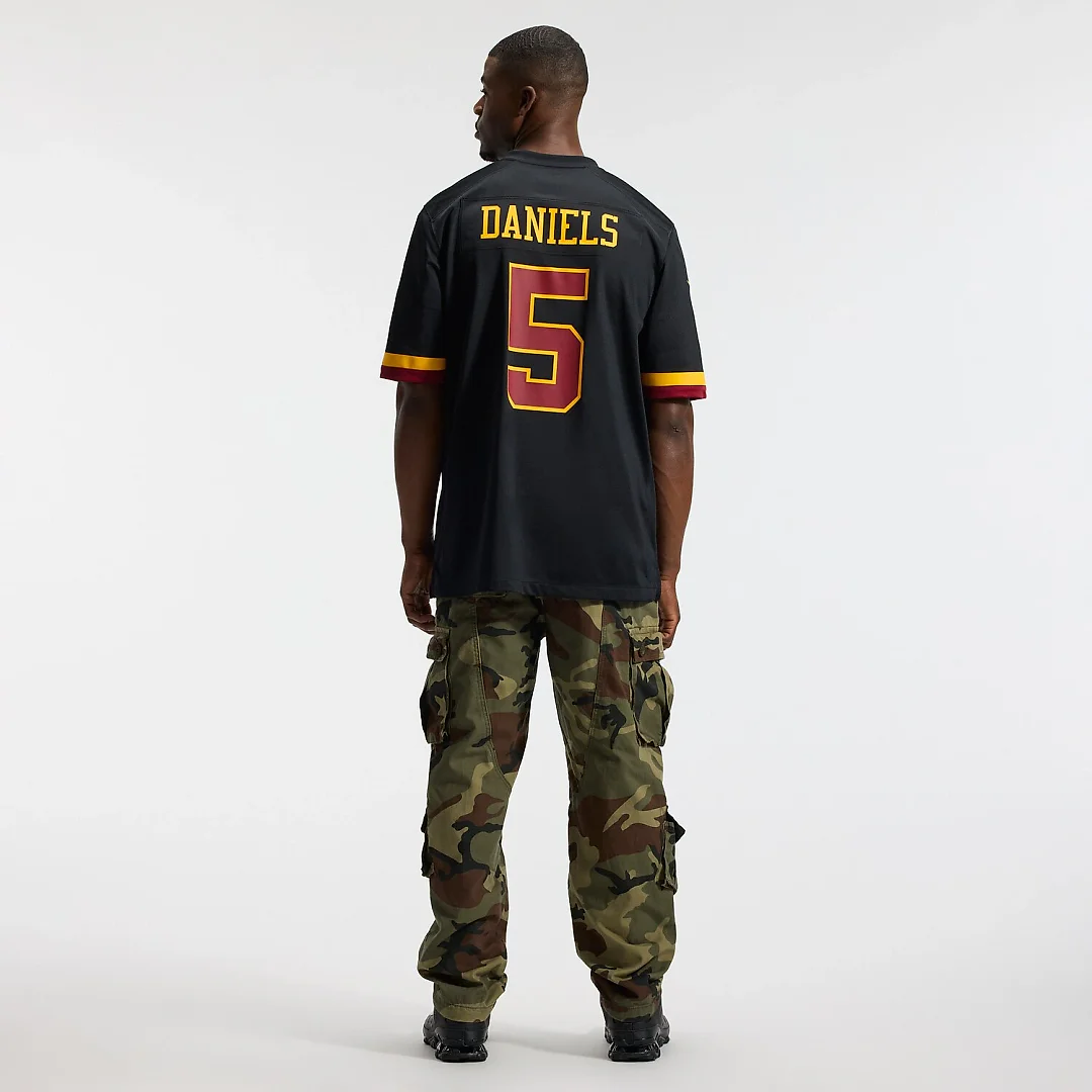 Zennovawear Hail Raiser Jayden Daniels Washington Commanders Alternate Game Jersey - Black