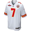 Zennovawear Harrison Butker 7 Kansas City Chiefs AFC Champions Patch Game Men Jersey - White