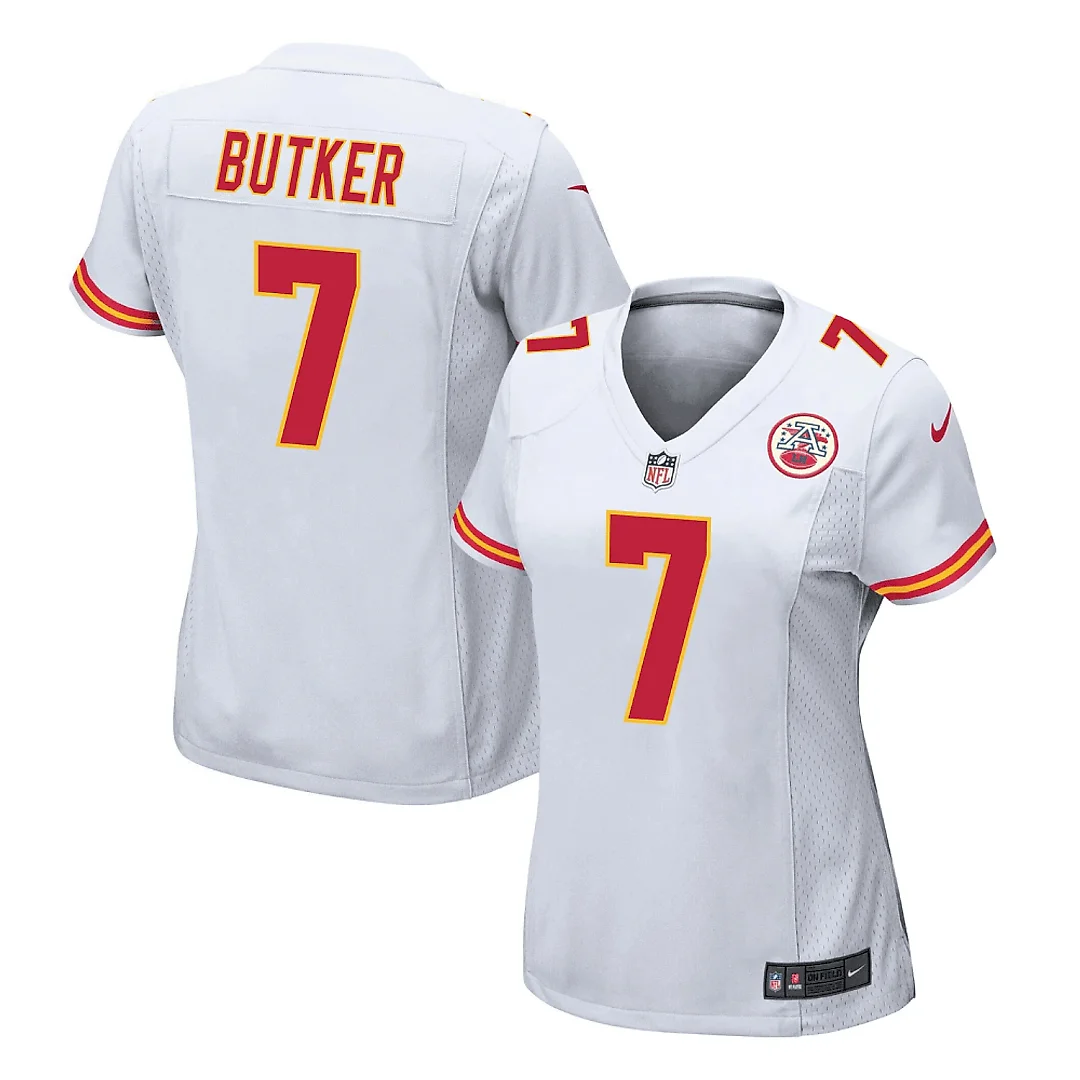 Zennovawear Harrison Butker 7 Kansas City Chiefs Game Women Jersey - White