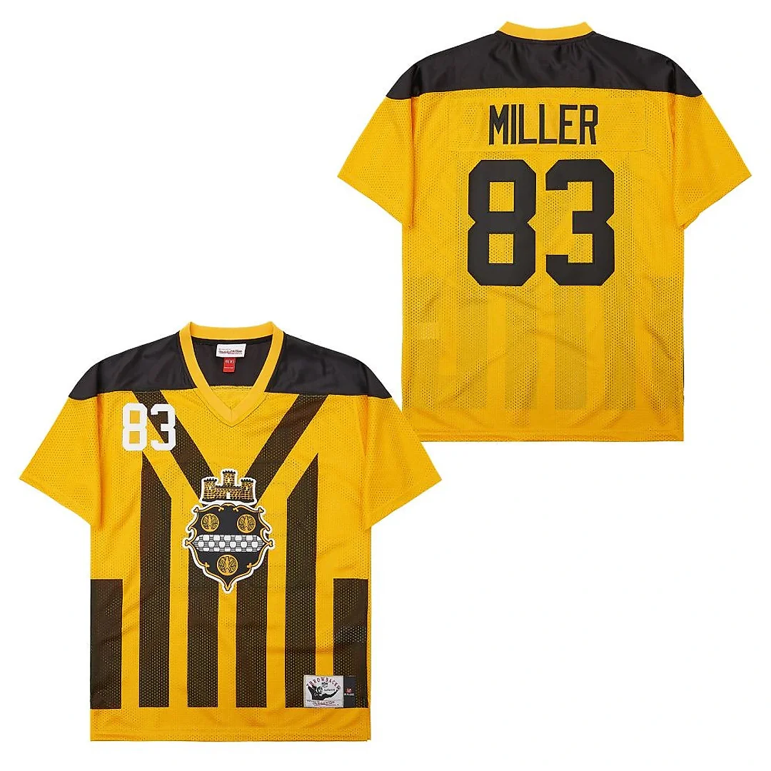 Zennovawear Heath Miller 83 Pittsburgh Steelers Retro Throwback Legacy Men Jersey - Black/Yellow
