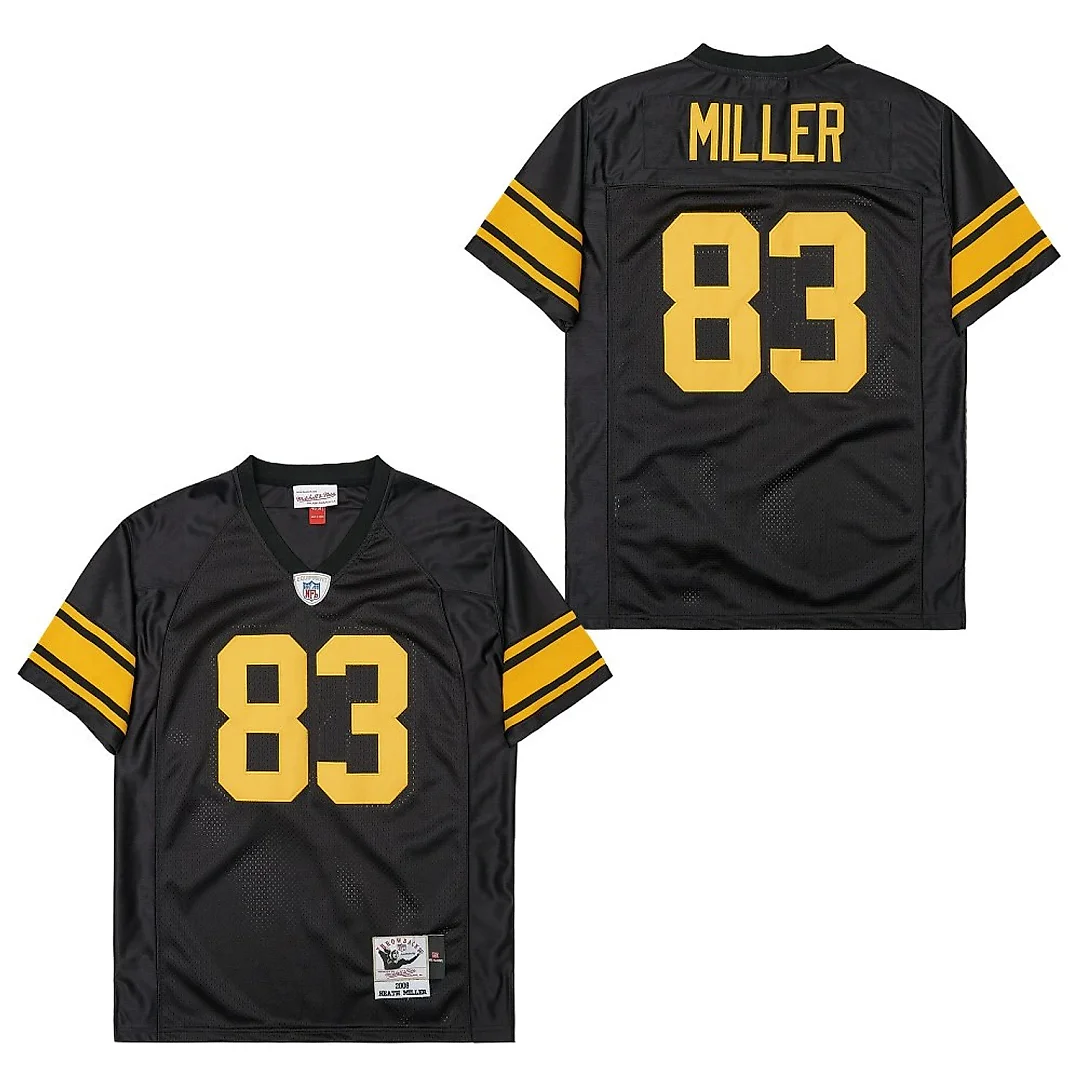 Zennovawear Heath Miller 83 Pittsburgh Steelers Retro Throwback Men Jersey - Black