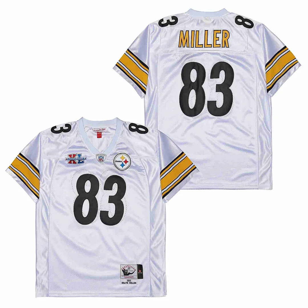 Zennovawear Heath Miller 83 Pittsburgh Steelers Super Bowl XL Retro Throwback Men Jersey - White