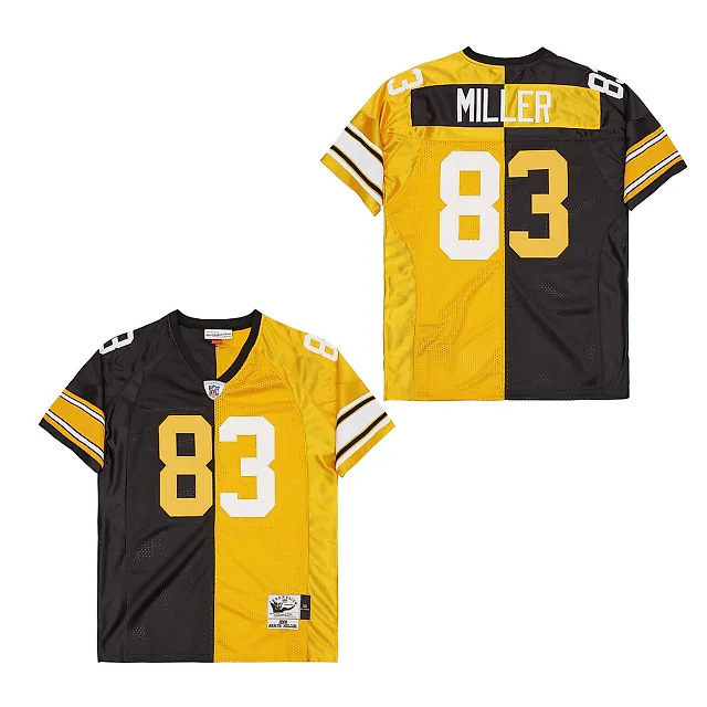 Zennovawear Heath Miller 83 Pittsburgh Steelers Two-Toned Retro Throwback Men Jersey - Black/Yellow