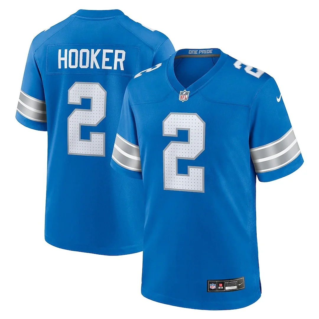 Zennovawear Hendon Hooker 2 Detroit Lions Team Game Men Jersey - Blue