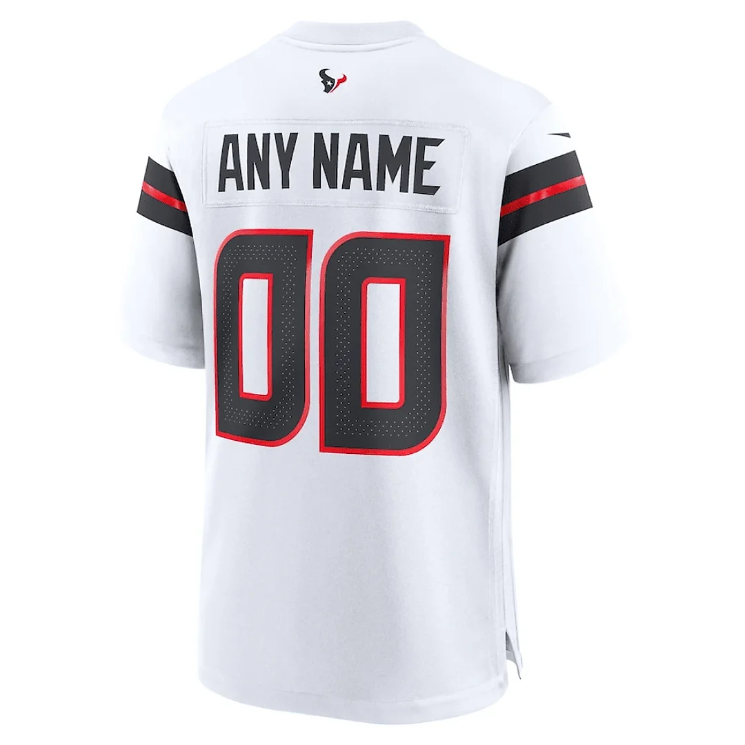 Zennovawear Houston Texans AFC Championship Patch Game Men Custom Jersey - White