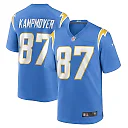 Zennovawear Hunter Kampmoyer 87 Los Angeles Chargers Team Game Men Jersey - Powder Blue