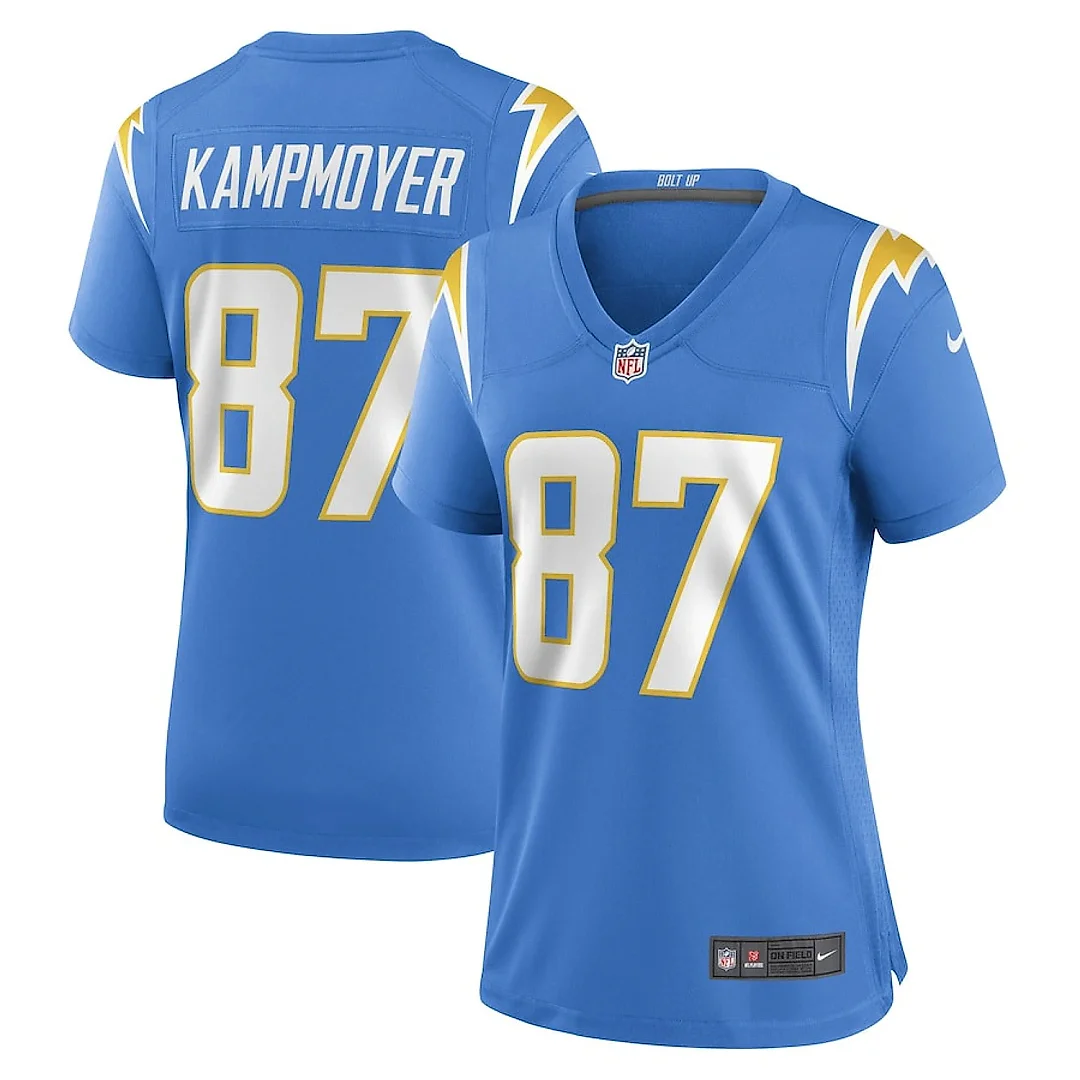 Zennovawear Hunter Kampmoyer 87 Los Angeles Chargers Women Game Jersey - Powder Blue