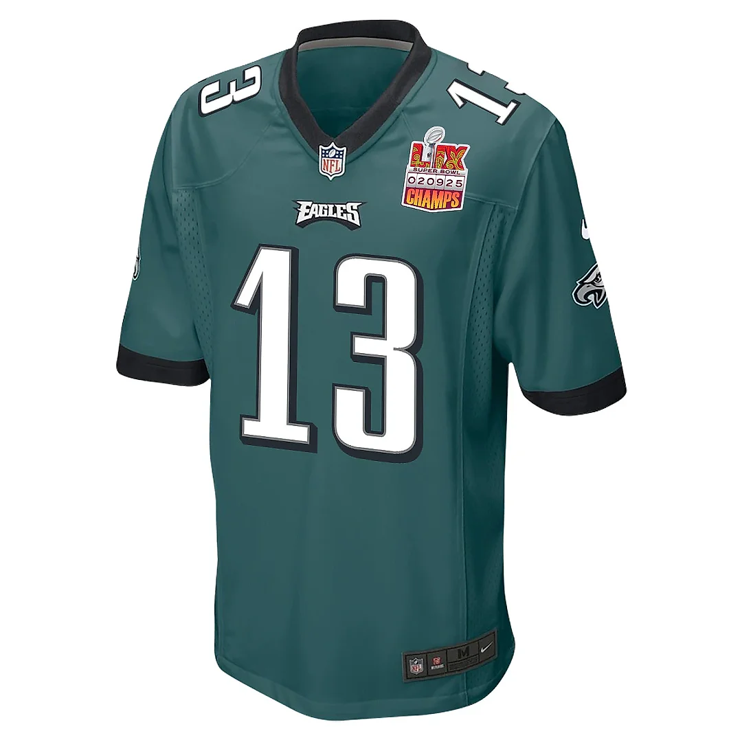 Zennovawear Ian Book 13 Philadelphia Eagles Super Bowl LIX Champions Patch Game Men Jersey - Midnight Green