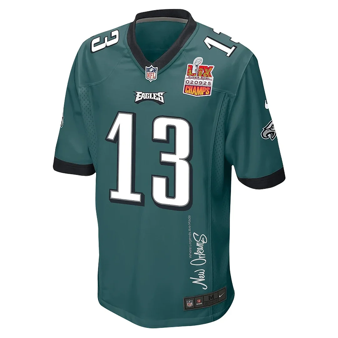 Zennovawear Ian Book 13 Philadelphia Eagles Super Bowl LIX Champions Patch 'New Orleans - Where Legends Are Made' EMBROIDERED Game Men Jersey...