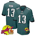 Zennovawear Ian Book 13 Philadelphia Eagles Super Bowl LIX New Orleans Patch Game Men Jersey - Midnight Green