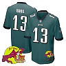 Zennovawear Ian Book 13 Philadelphia Eagles Super Bowl LIX New Orleans Patch Game Men Jersey - Midnight Green