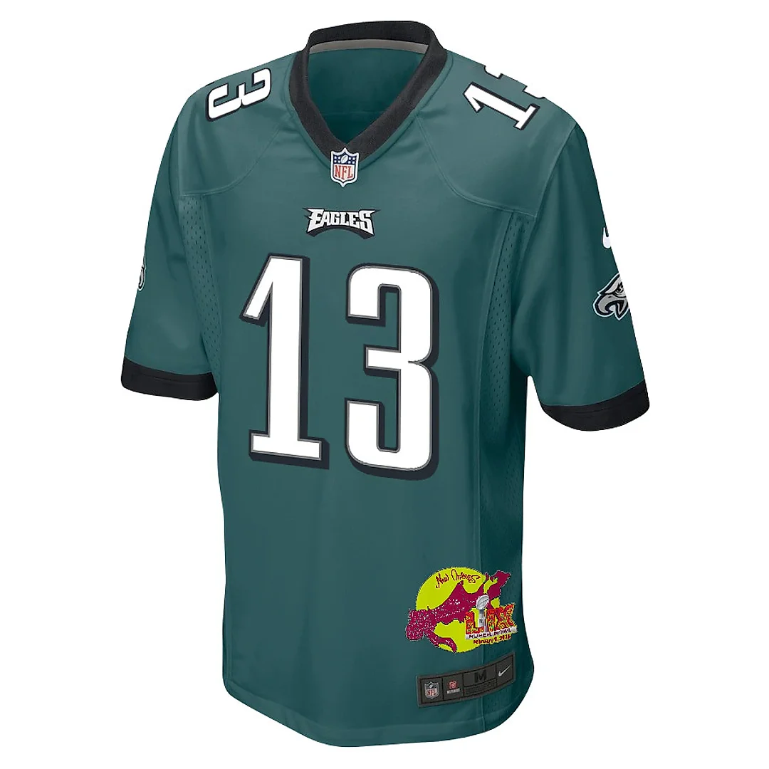 Zennovawear Ian Book 13 Philadelphia Eagles Super Bowl LIX New Orleans Patch Game Men Jersey - Midnight Green