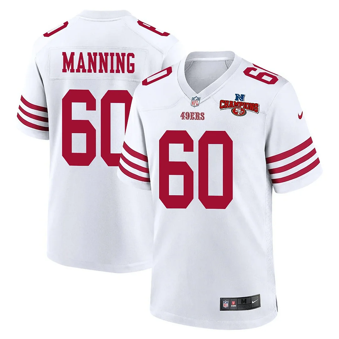 Zennovawear Ilm Manning 60 San Francisco 49ers NFC Champions Patch Game Men Jersey - White