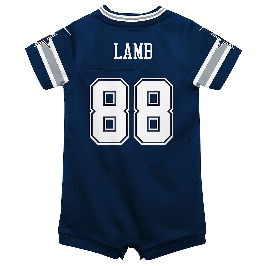 Zennovawear Infant Dallas Cowboys CeeDee Lamb Navy Game Jersey Romper