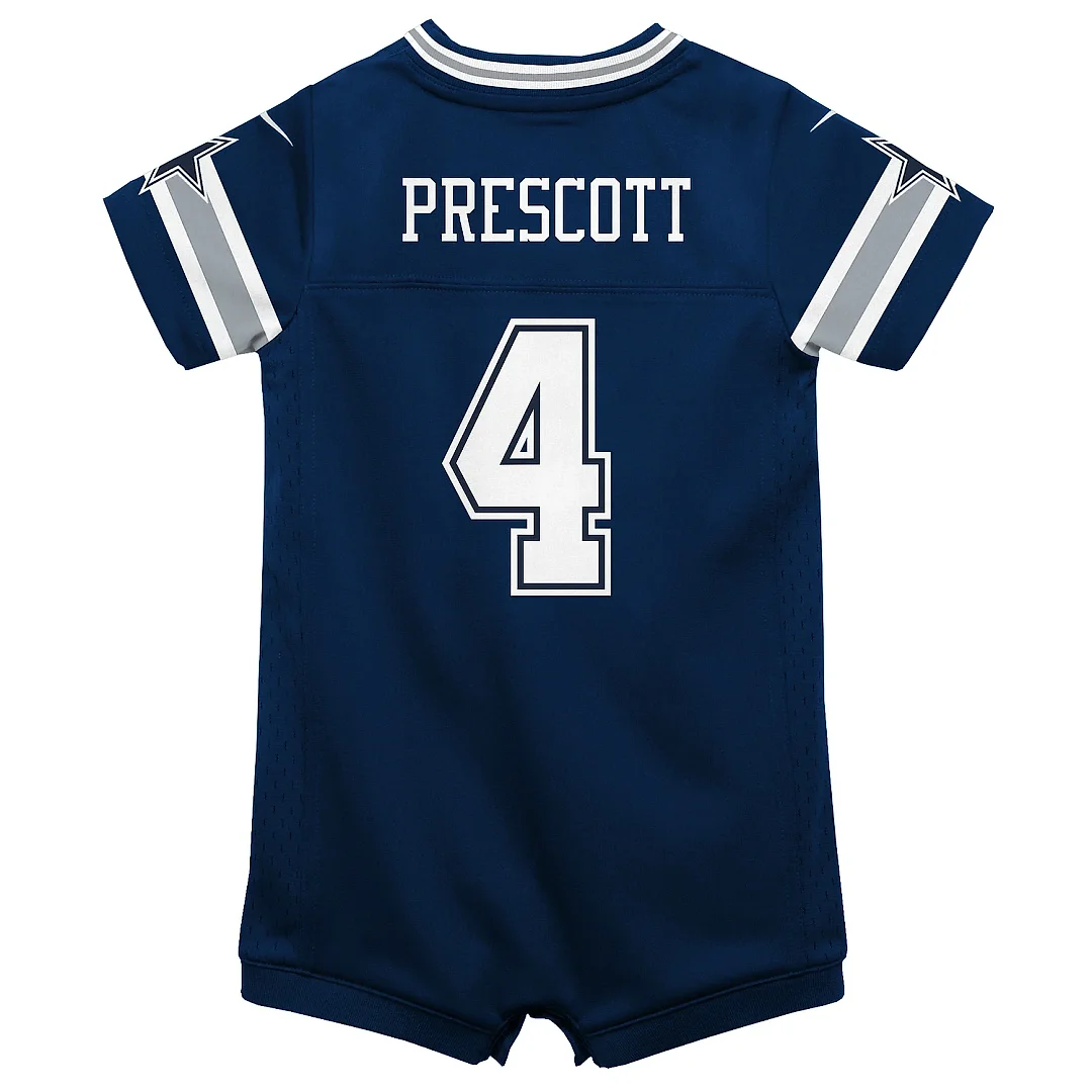 Zennovawear Infant Dallas Cowboys Dak Prescott Navy Game Jersey Romper