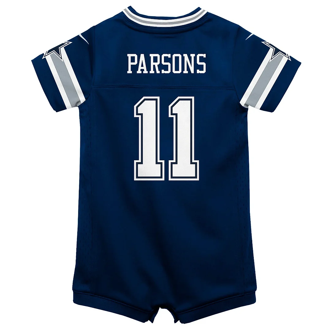 Zennovawear Infant Dallas Cowboys Micah Parsons Navy Game Romper Jersey