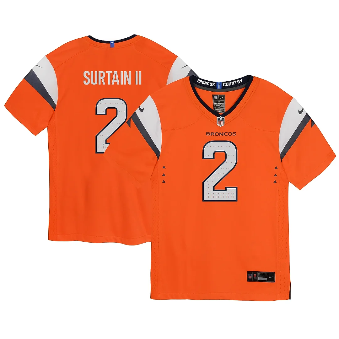 Zennovawear Infant Denver Broncos Patrick Surtain II Orange Mile High Collection Game Jersey