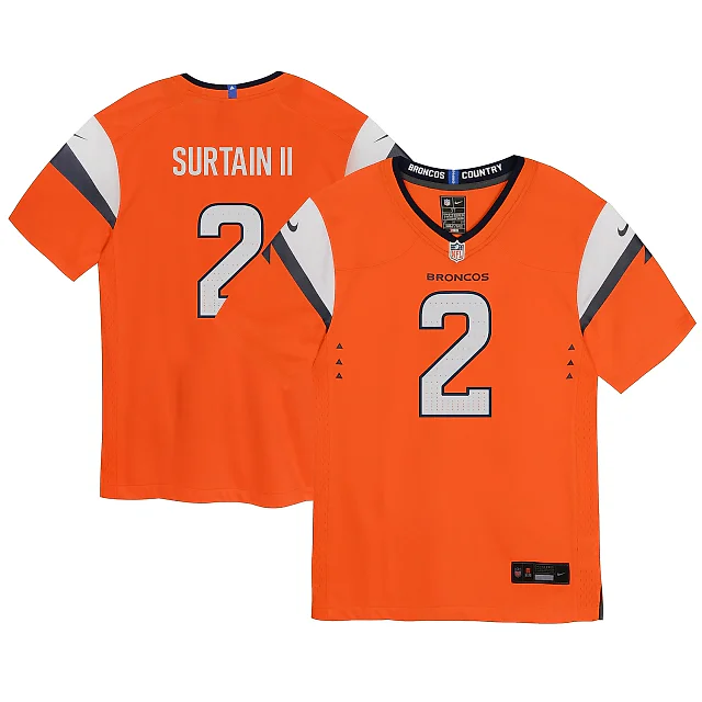 Zennovawear Infant Denver Broncos Patrick Surtain II Orange Mile High Collection Game Jersey