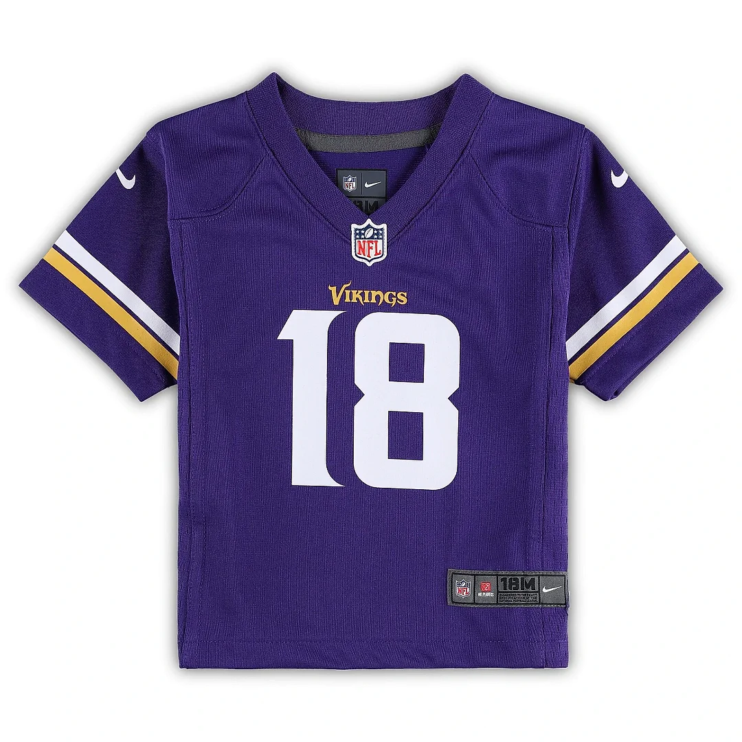 Zennovawear Infant Minnesota Vikings Justin Jefferson Purple Player Game Jersey