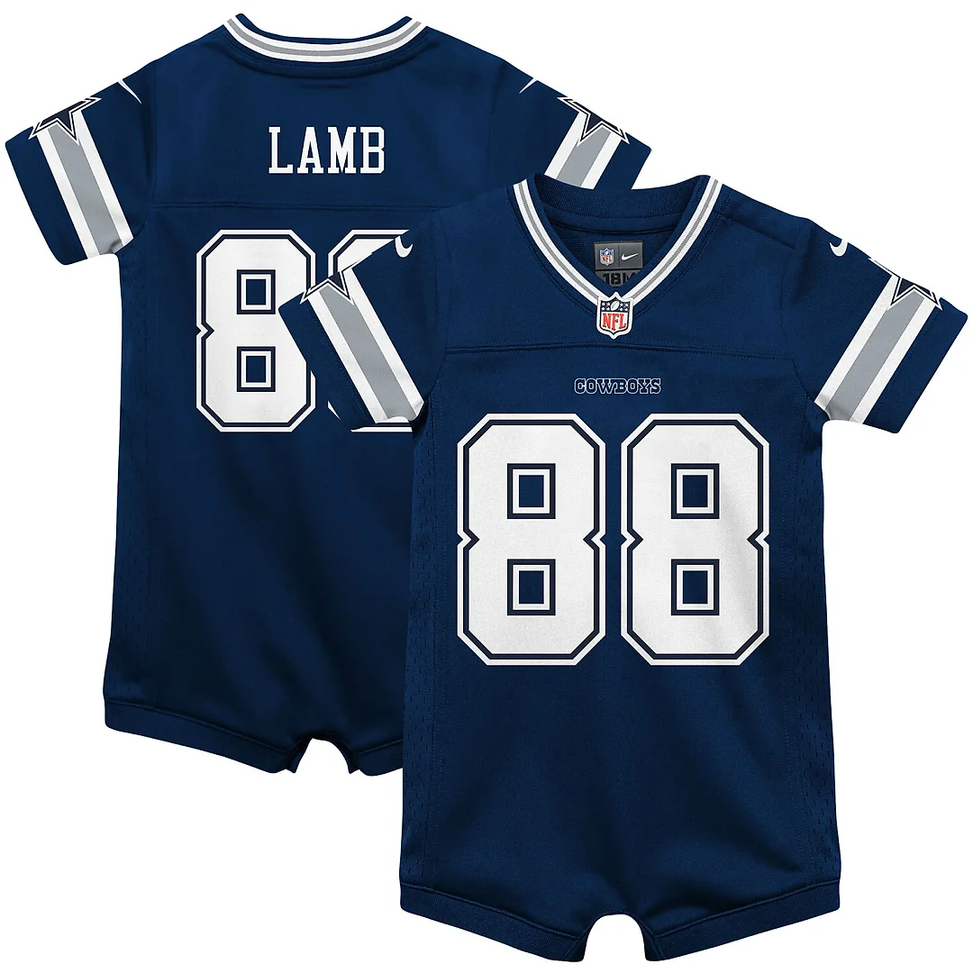 Zennovawear CeeDee Lamb Dallas Cowboys Infant Game Jersey Romper - Navy