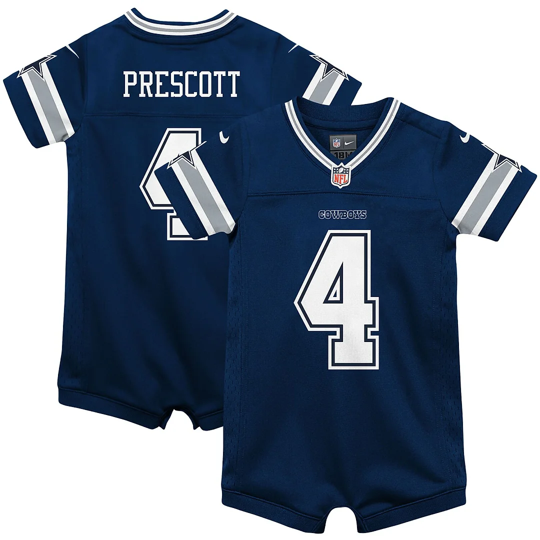 Zennovawear Dak Prescott Dallas Cowboys Infant Game Jersey Romper - Navy