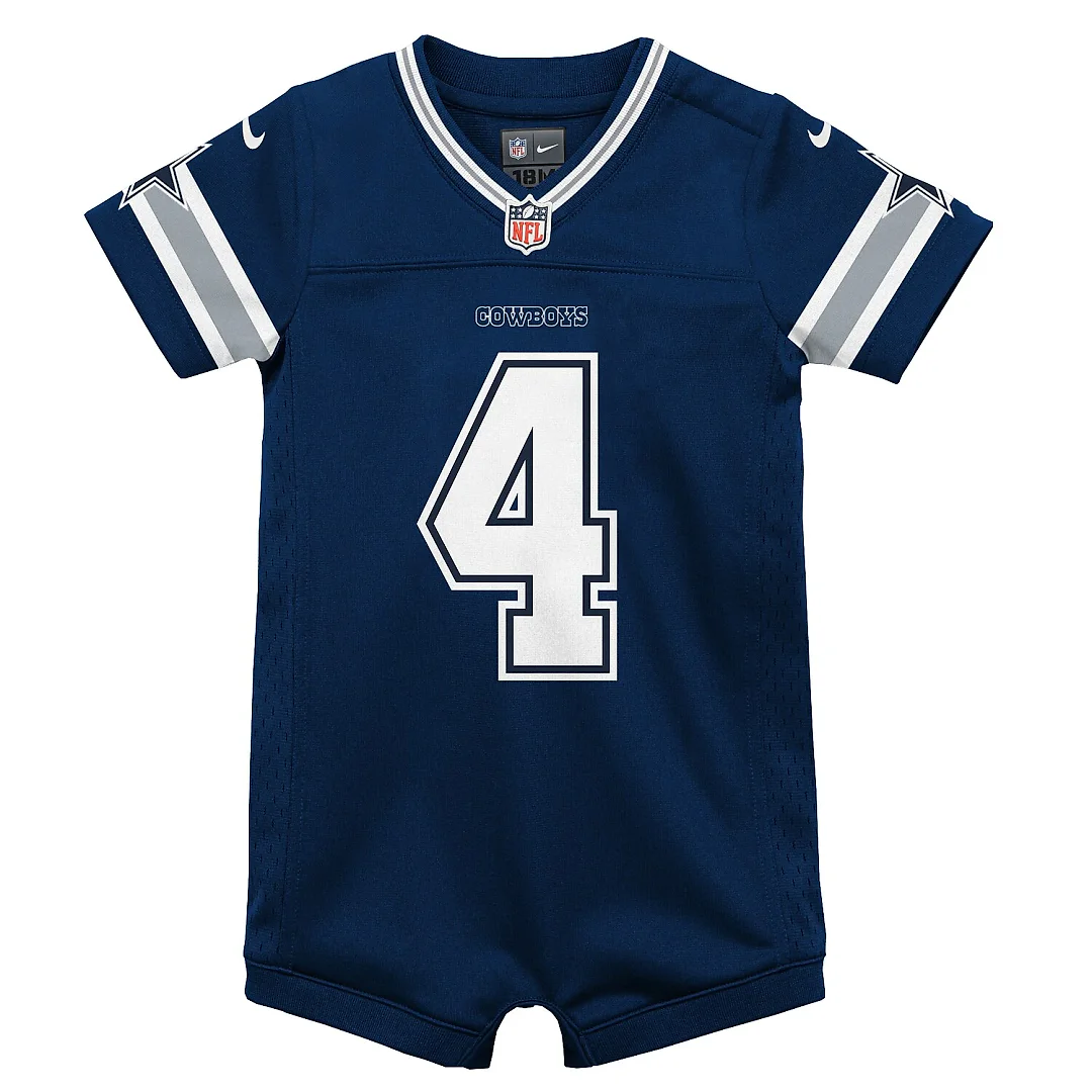 Zennovawear Dak Prescott Dallas Cowboys Infant Game Jersey Romper - Navy