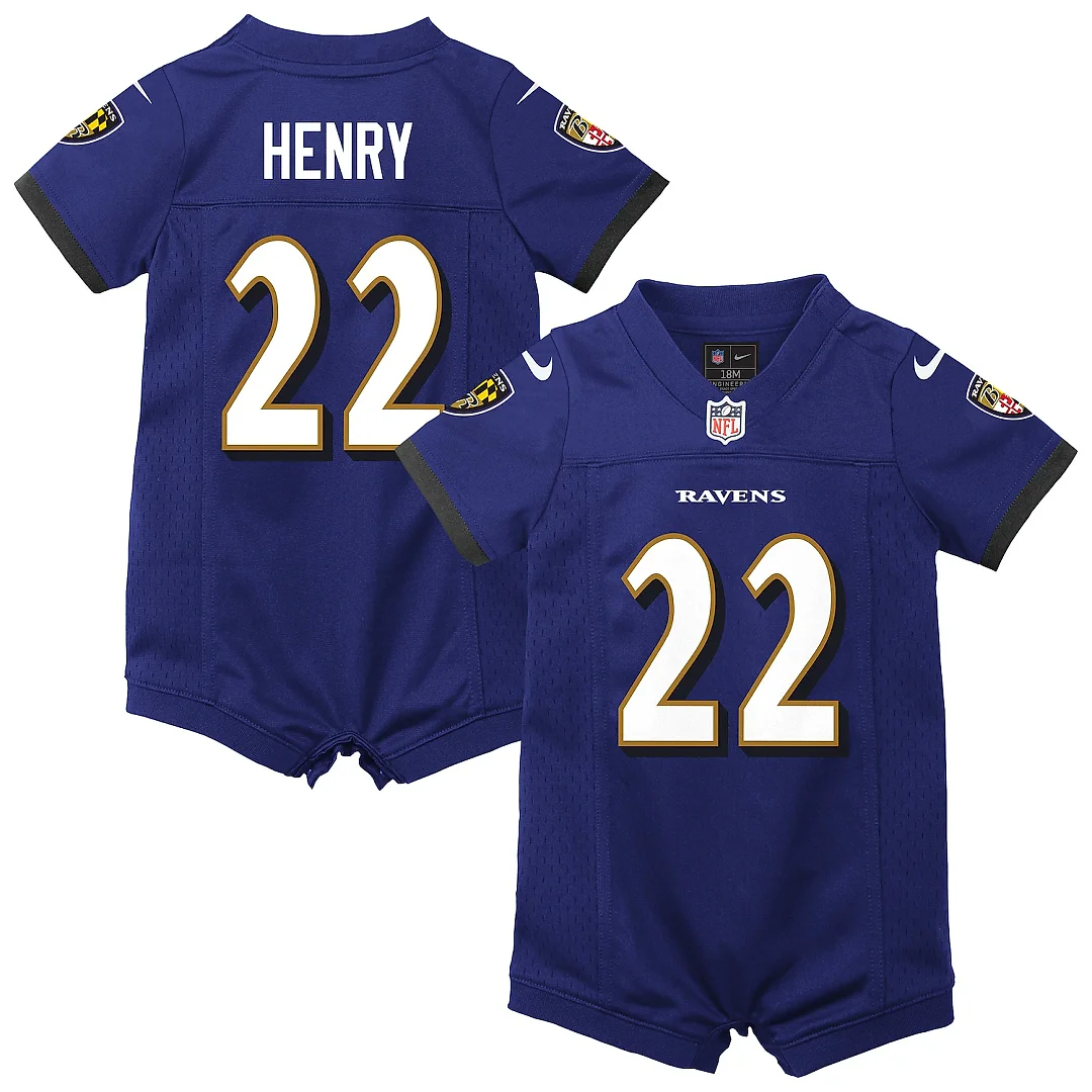 Zennovawear Derrick Henry Baltimore Ravens Infant Romper Jersey - Purple