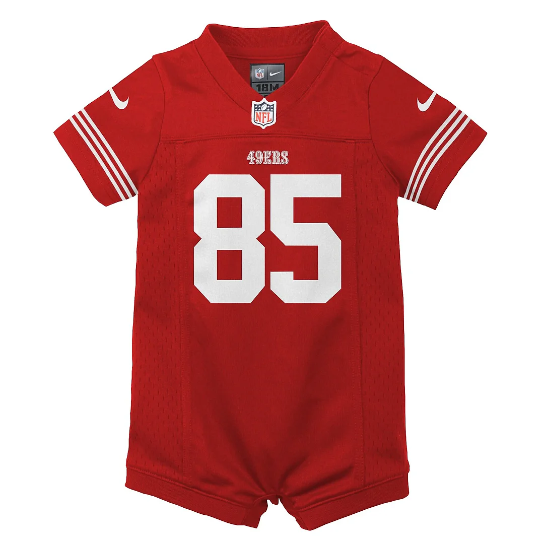 Zennovawear George Kittle San Francisco 49ers Infant Romper Game Jersey - Scarlet