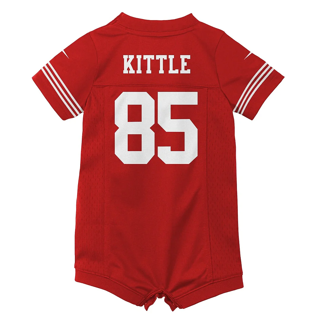Zennovawear George Kittle San Francisco 49ers Infant Romper Game Jersey - Scarlet