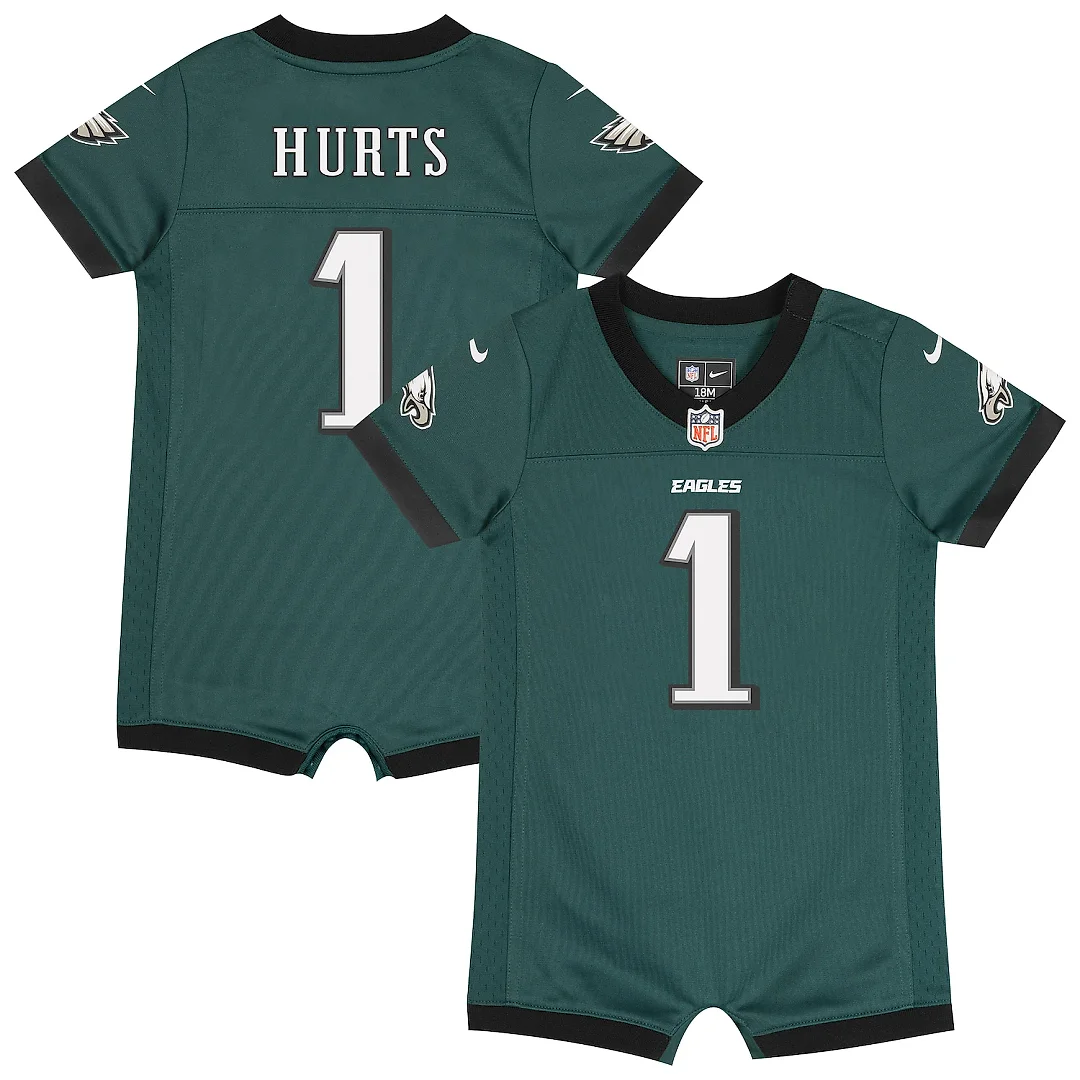 Zennovawear Jalen Hurts Philadelphia Eagles Infant Romper Jersey - Midnight Green