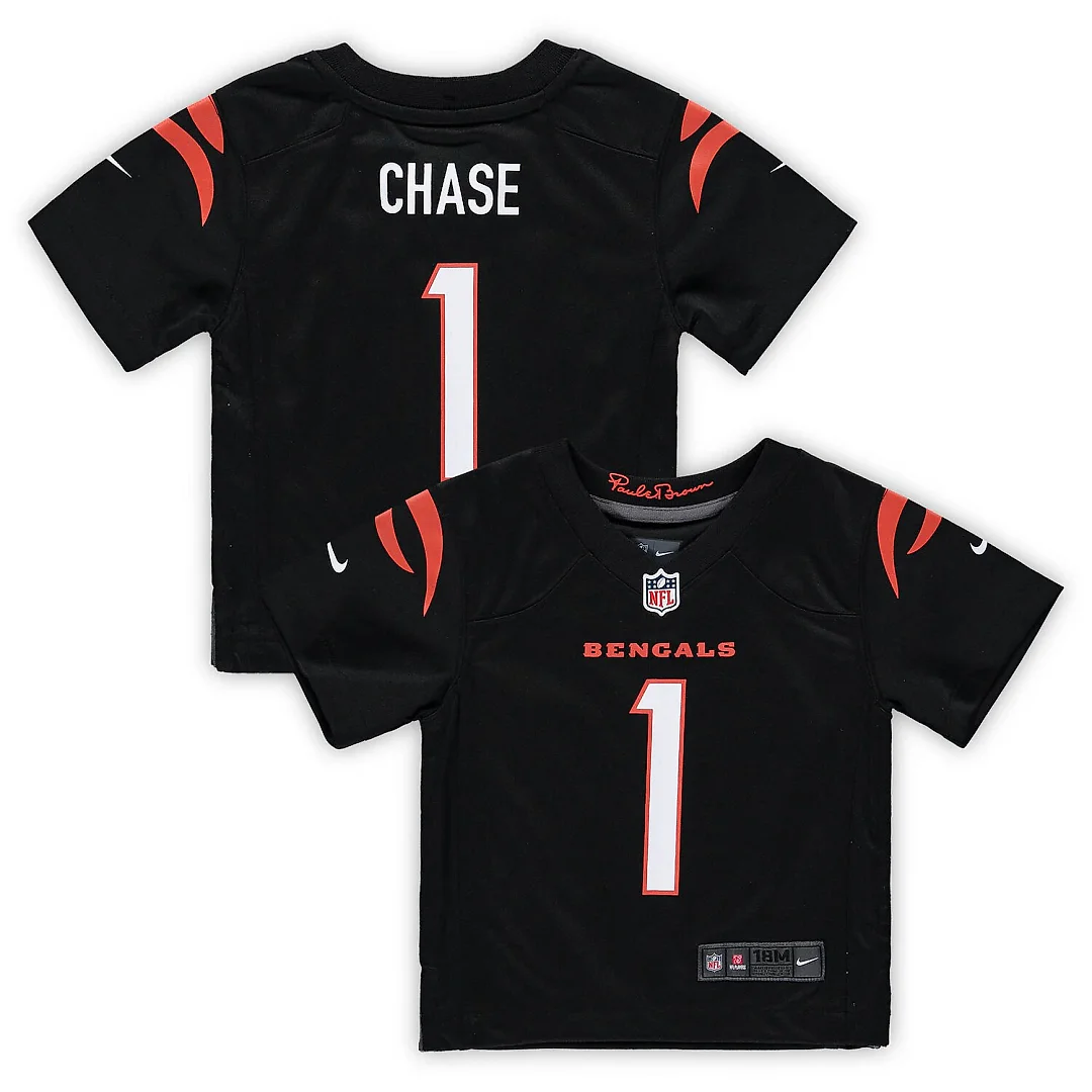 Zennovawear Ja'Marr Chase Cincinnati Bengals Infant Team Player Game Jersey - Black