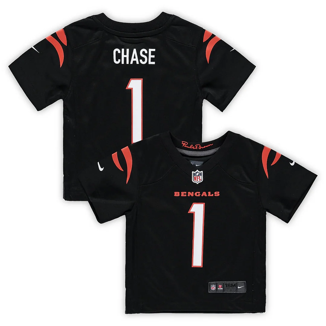 Zennovawear Ja'Marr Chase Cincinnati Bengals Infant Team Player Game Jersey - Black